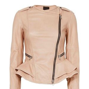 Marissa Webb Shane Leather Peplum Leather Jacket